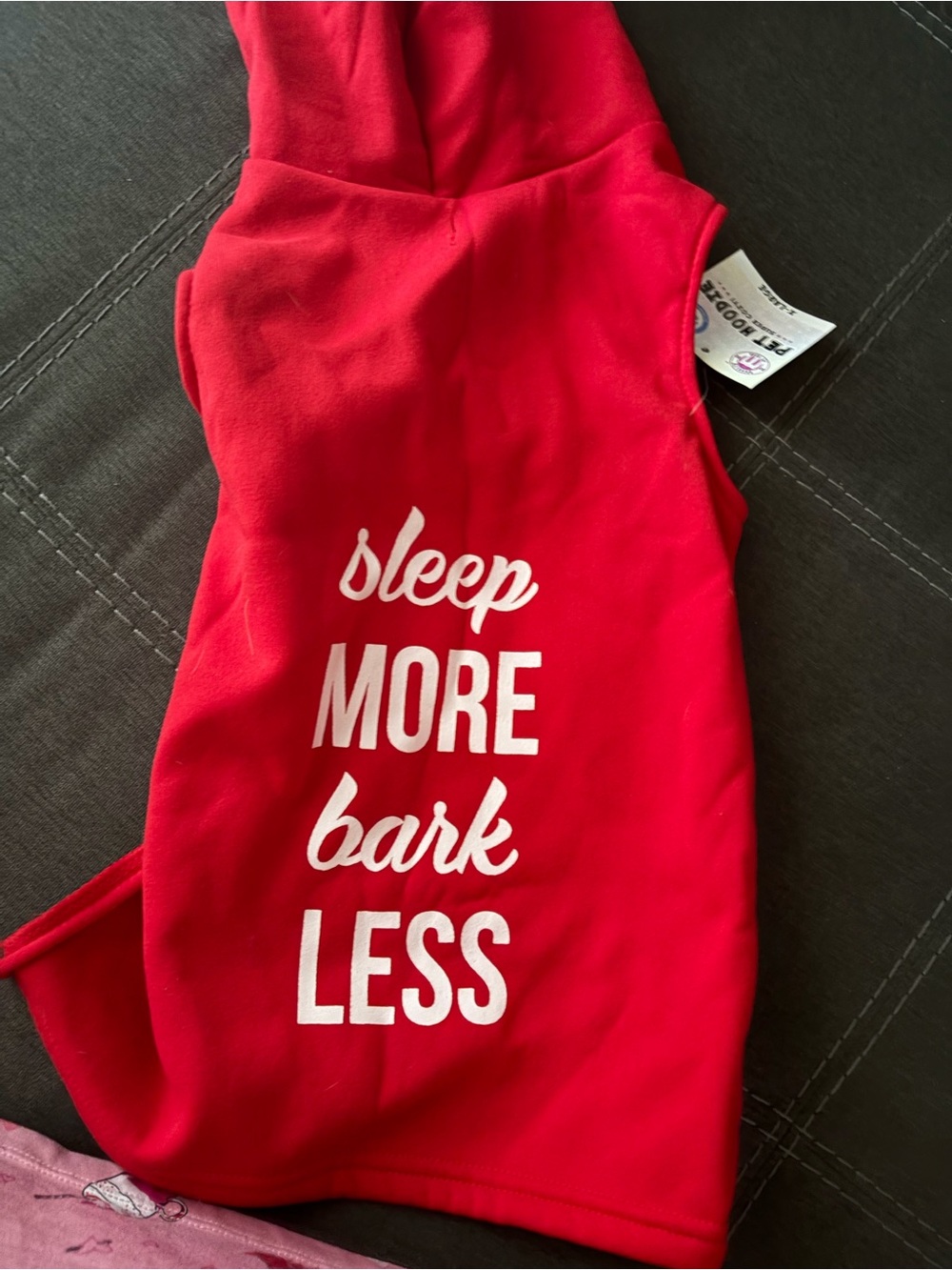 Red Dog Hoodie - "Sleep More Bark Less"